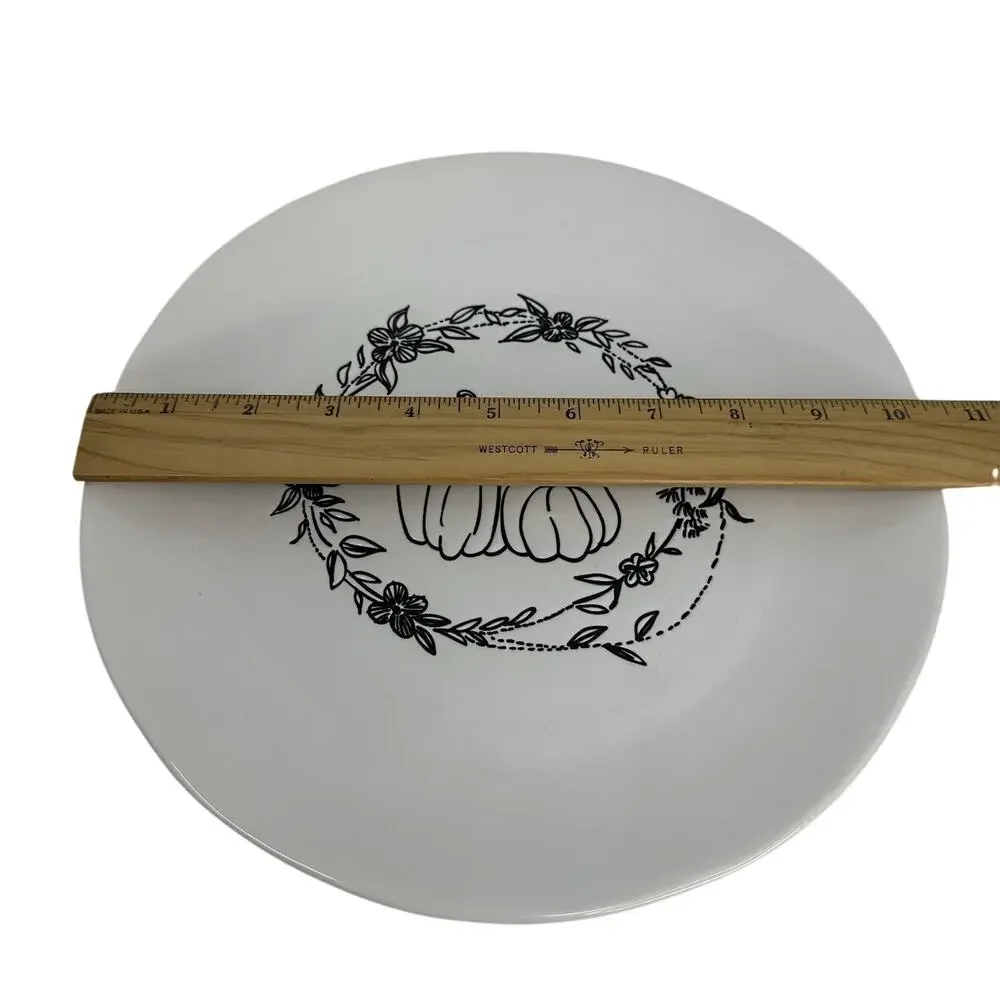 NWT Pier 1 Buffalo Harvest Pumpkin Plates - Black & White